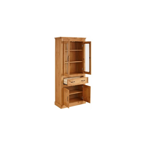 Hnedá štvordverová vitrína z masívneho borovicového dreva Støraa Suzie-image-1