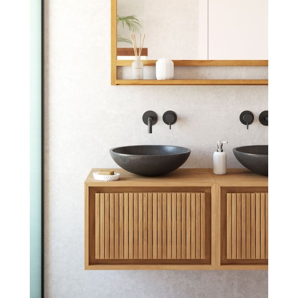 Čierne umývadlo z terrazzo Kave Home Sunday, ø 40 cm-image-4