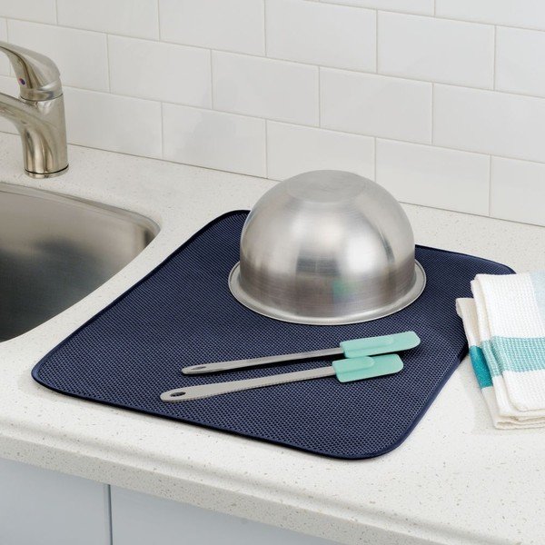 Odkvapávacia podložka InterDesign iDry Kitchen Blue, 18x16 cm-image-1
