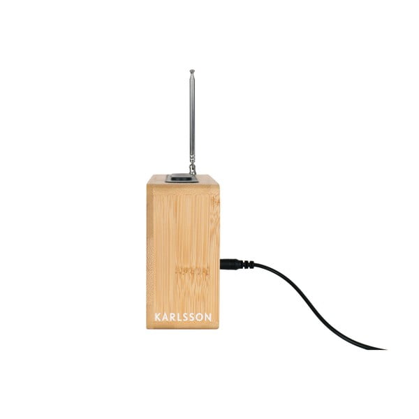 Bambusový budík s rádiom Karlsson Retro-image-4