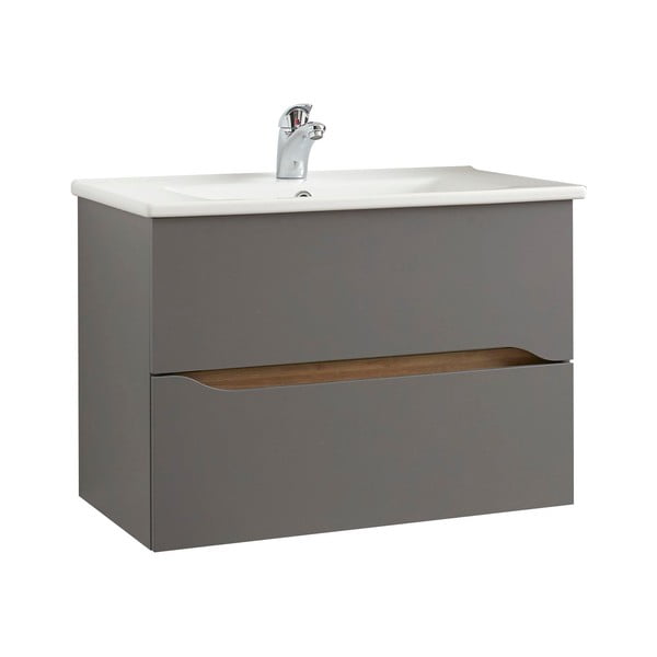 Sivá závesná skrinka bez umývadla 72x51 cm Set 357 - Pelipal-image-2