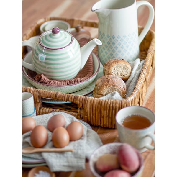 Zeleno-biela kameninová čajová kanvica Bloomingville Patrizia, 1,2 l-image-1