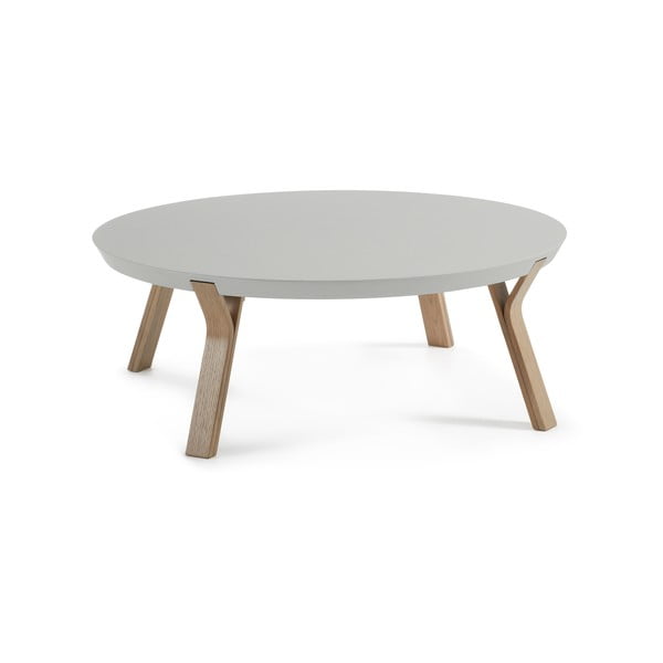 Svetlosivý konferenčný stolík Kave Home Solid, Ø 90 cm
