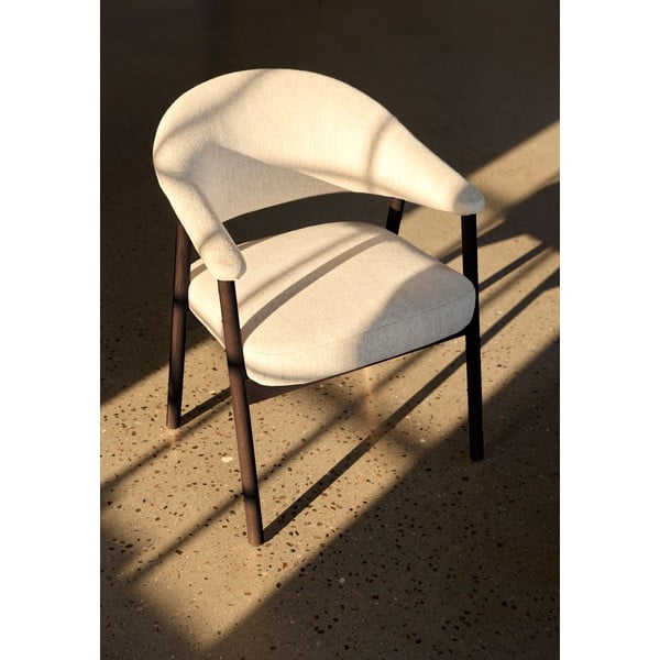 Krémovobiele jedálenské kreslá v súprave s podrúčkami 2 ks z dubového dreva Elk – Unique Furniture-image-2