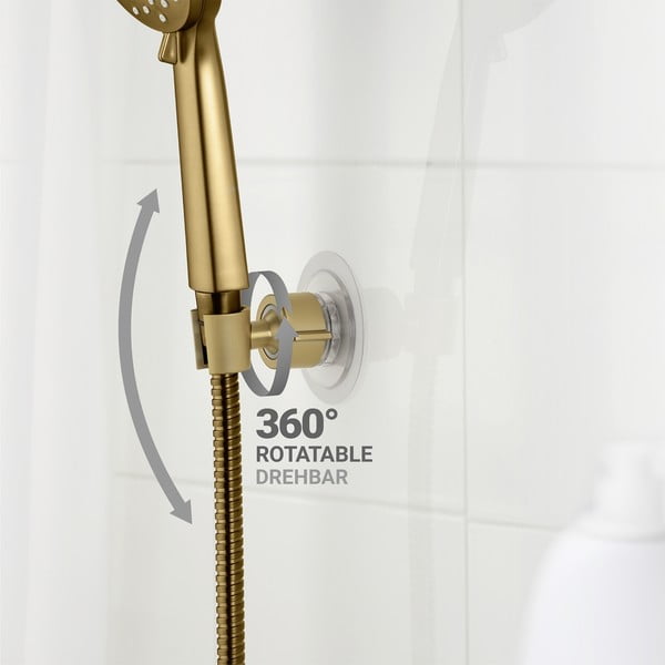 Plastový držiak na sprchu bez vŕtania v zlatej farbe Libertà – Wenko-image-2