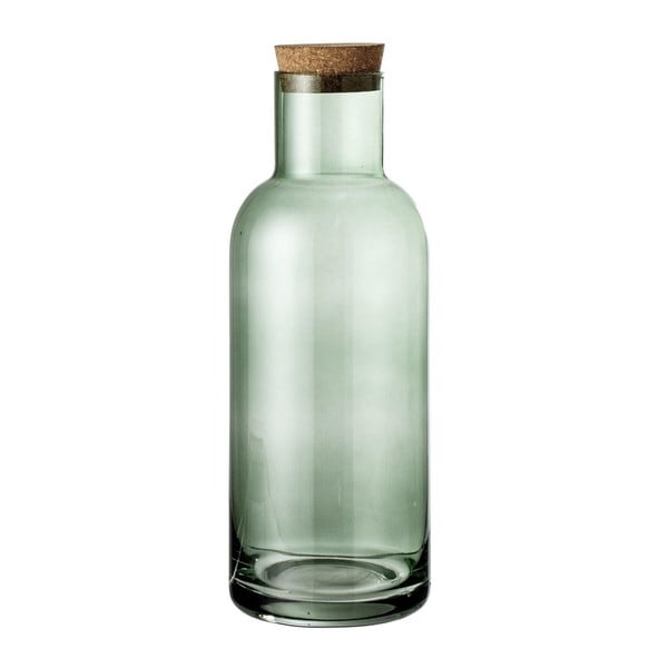 Zelená sklenená fľaša s korkovým viečkom Bloomingville