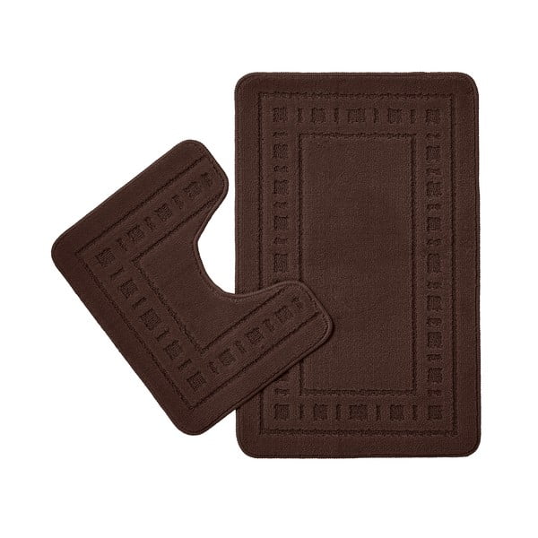 Tmavohnedé WC kúpeľňové predložky v súprave 2 ks 50x80 cm Armoni – Catherine Lansfield