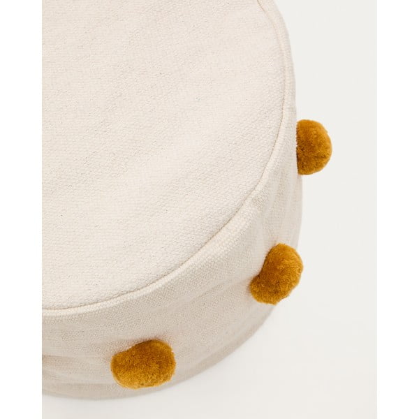 Taburet v horčicovej farbe/béžový Manua – Kave Home-image-2