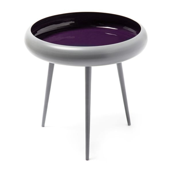 Sivo-fialový odkladací stolík 360 Living Vaiva, Ø 49 cm