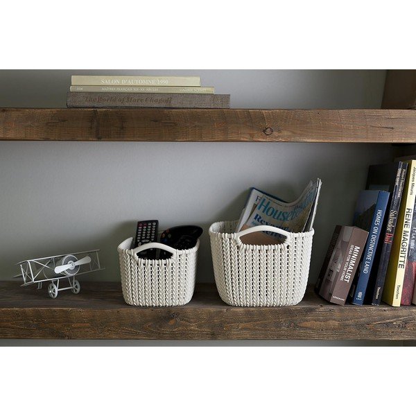 Biely úložný košík Curver Knit, 3 l-image-1