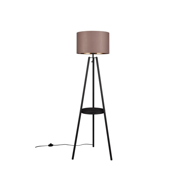 Čierna stojacia lampa s poličkou (výška  152 cm) Colette – Trio
