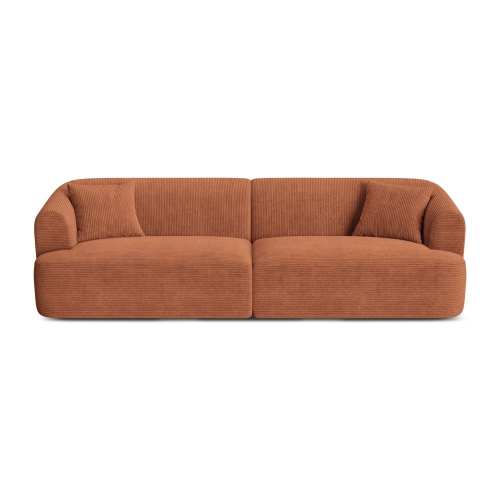 E-shop Menčestrová pohovka v terakotovej farbe 255 cm Campi – Cosmopolitan Design