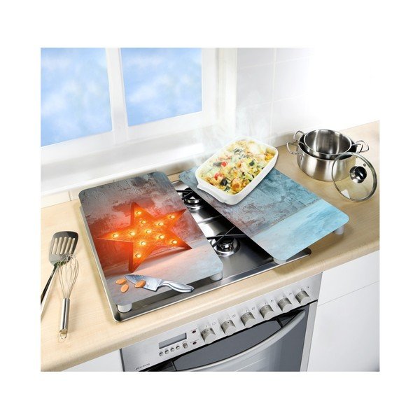 Sada 2 sklenených krytov na sporák Wenko Star, 52 × 30 cm-image-1