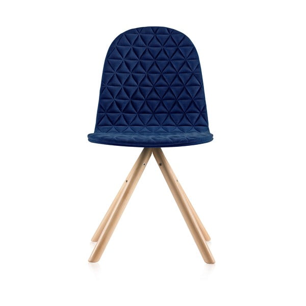 Tmavomodrá stolička s prírodnými nohami IKER Mannequin Triangle