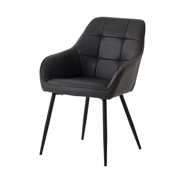 Tmavosivé čalúnené jedálenské kreslá v súprave s podrúčkami 2 ks Nolan Square – Unique Furniture-image-4