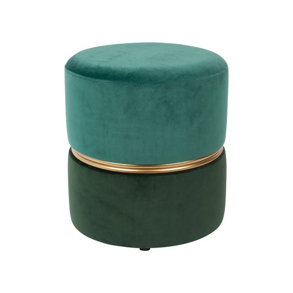 Zelený/tyrkysový zamatový taburet Bubbly – White Label