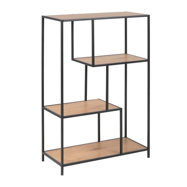 Čierna/prírodná knižnica v dekore duba 77x114 cm Seaford – Actona-image-2