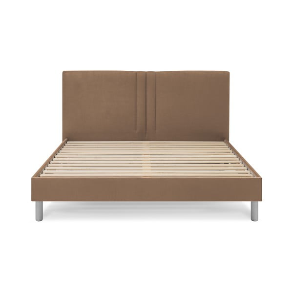 Svetlohnedá čalúnená dvojlôžková posteľ s roštom 180x200 cm Kerry - Bobochic Paris-image-2