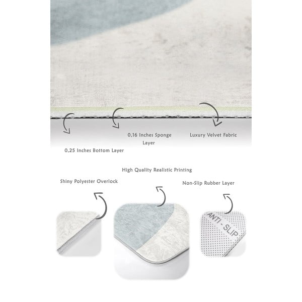 Sivo-krémové zamatové kúpeľňové predložky v súprave 2 ks 60x100 cm Abstract Shapes – Mila Home-image-3