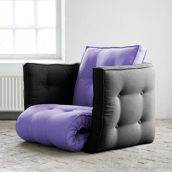Rozkladacie kresielko Karup Dice Violet/Gray