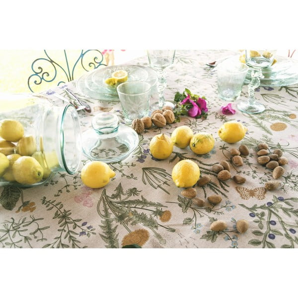 Obrus ​​s prímesou ľanu Surdic Botanic Herbs, 140 x 140 cm-image-1