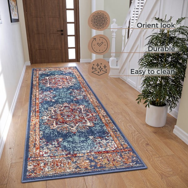 Tmavomodrý koberec behúň 80x240 cm Orient Maderno – Hanse Home-image-4