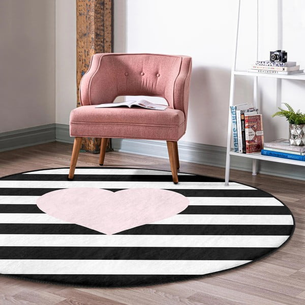 Čierno-biely detský koberec ø 120 cm Comfort – Mila Home-image-1