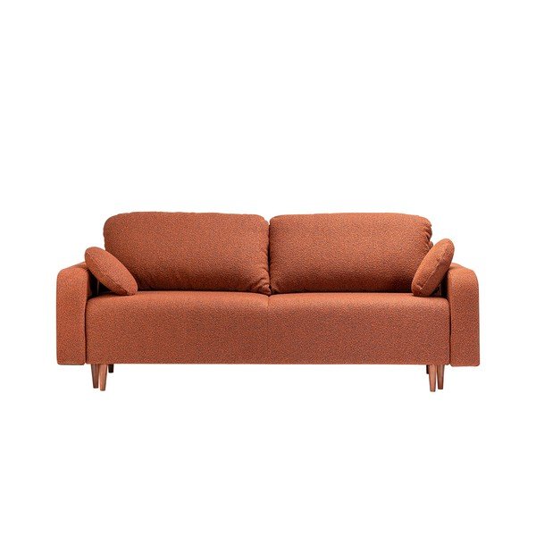Rozkladacia pohovka z textílie buklé v tehlovej farbe 230 cm Trango – CustomForm