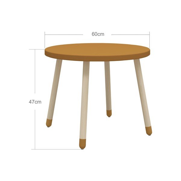 Horčicovožltý detský stôl Flexa Dots, ø 60 cm-image-2