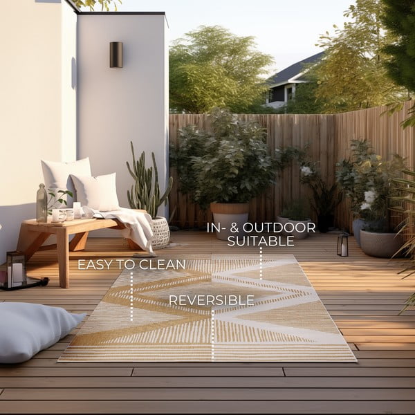 Okrovožlto-krémový vonkajší koberec 80x150 cm Gemini – Elle Decoration-image-4