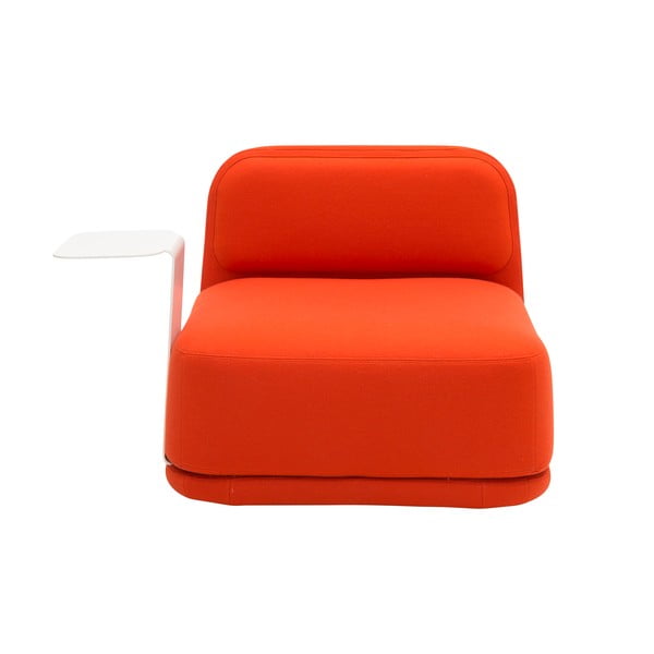 Oranžové kreslo s bielym kovovým stolíkom Softline Standby Low + Side Table-image-2