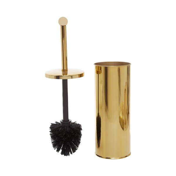 WC kefa z nehrdzavejúcej ocele v zlatej farbe Allegra – Premier Housewares-image-1