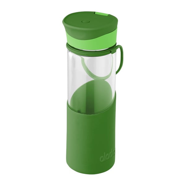 Zelená fľaša na vodu so silikónovým puzdrom Aladdin, 500 ml
