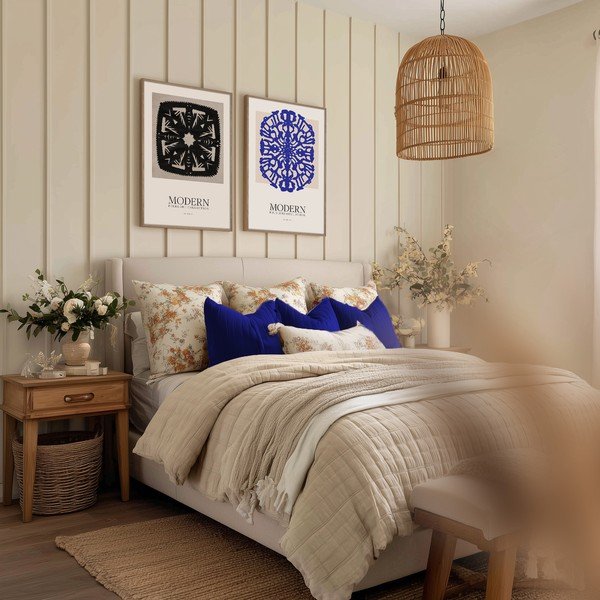 Tlačený obraz s rámom 60x90 cm Blue Folklore – Styler-image-2
