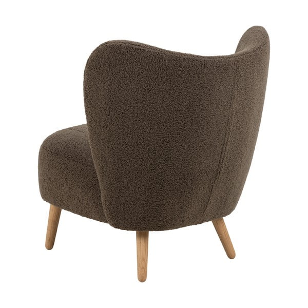 Hnedé kreslo z textílie buklé Elmont – Actona-image-3