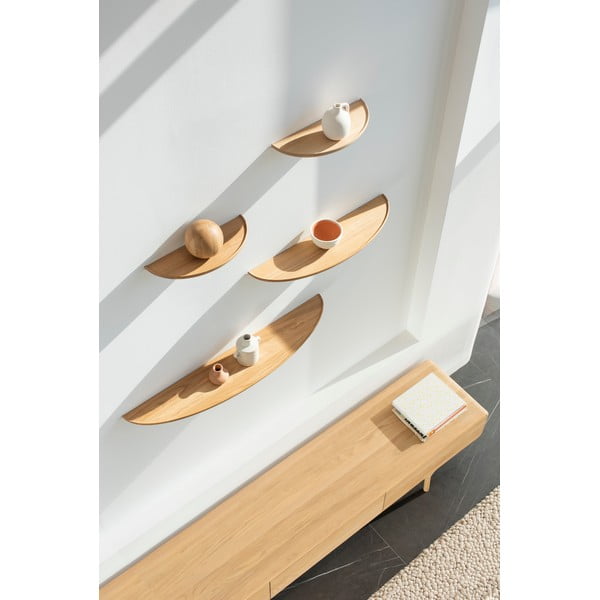 Police z dubového dreva v prírodnej farbe Mu - Gazzda-image-1