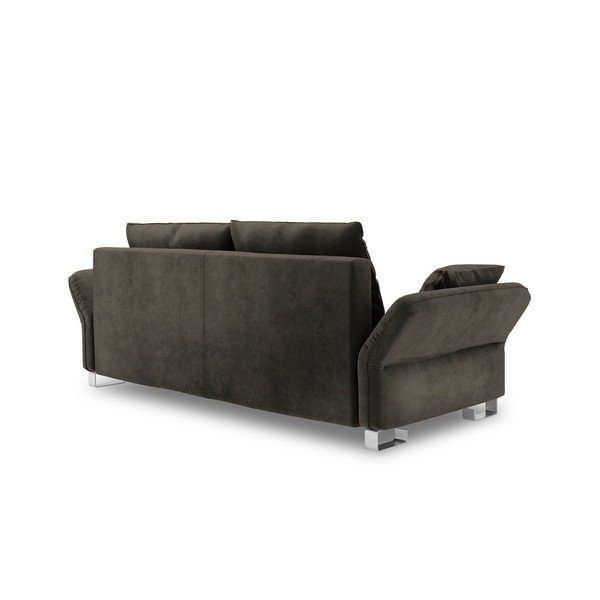 Tmavohnedý trojmiestna rozkladacia pohovka so zamatovým poťahom Windsor & Co Sofas Pyxis-image-3
