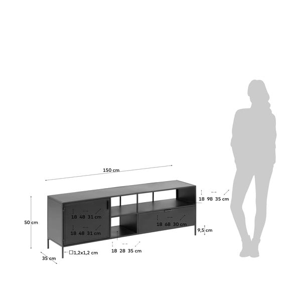 Čierna TV komoda Kave Home Shantay-image-4