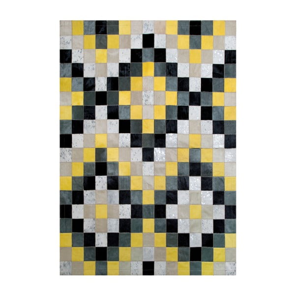 Koberec z pravej kože Pipsa Mosaic, 140 × 200 cm