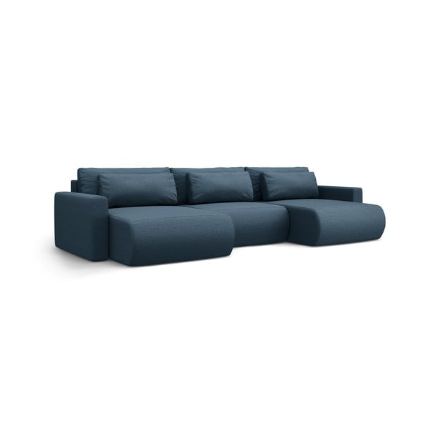 Tmavomodrá rozkladacia rohová pohovka s úložným priestorom (do "U") Belfast – Cosmopolitan Design-image-4