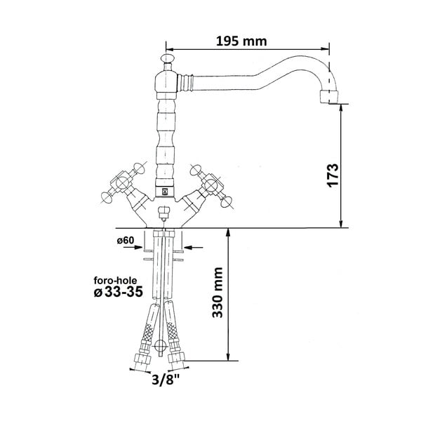 Stojančeková umývadlová batéria v bronzovej farbe Antea – Sapho-image-4