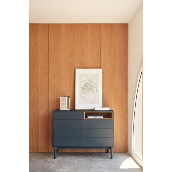 Tmavosivá nízka komoda 120x90 cm Corvo - Teulat-image-1