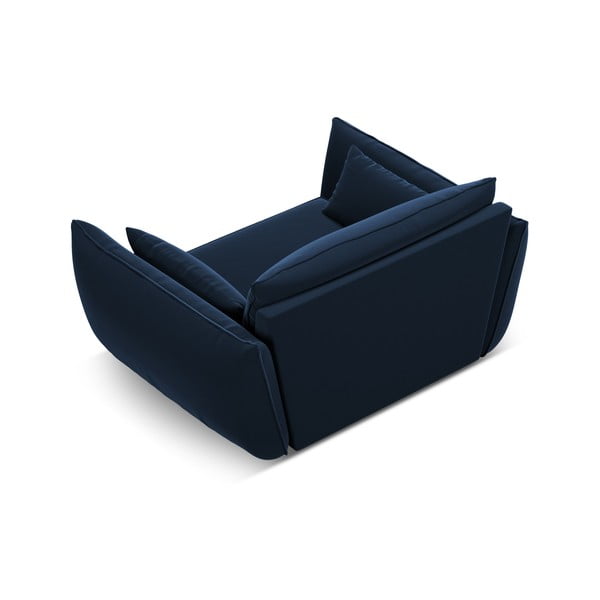 Tmavomodré zamatové kreslo Vanda – Mazzini Sofas-image-3