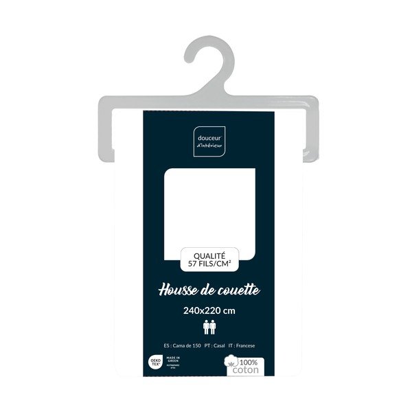 Biela bavlnená obliečka na perinu na dvojlôžko/predĺžená 240x220 cm Lina – douceur d'intérieur-image-2