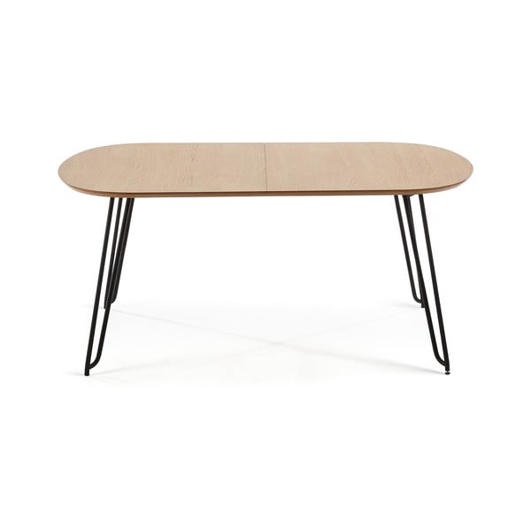 Rozkladací jedálenský stôl v dekore duba v prírodnej farbe 90x140 cm Novac – Kave Home-image-2