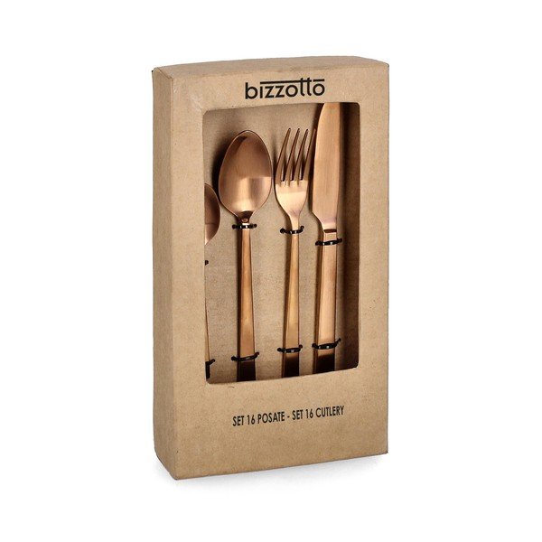 Antikoro príbor 16 ks v medenej farbe pre 4 osoby Hestia – Bizzotto-image-1