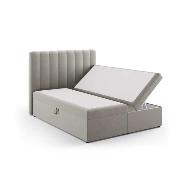 Sivá boxspring posteľ s úložným priestorom 160x200 cm Gina – Milo Casa-image-2