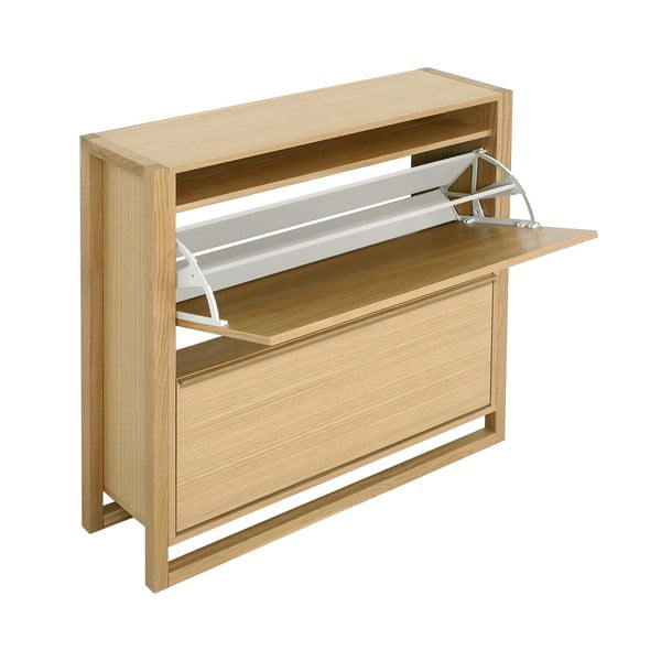 Výklopná skrinka na topánky v dekore duba v prírodnej farbe NewEst – Woodman-image-3