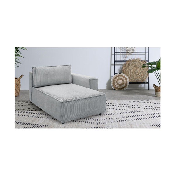 Svetlosivý menčestrový modul pohovky (pravý roh) Nihad modular – Bobochic Paris-image-1