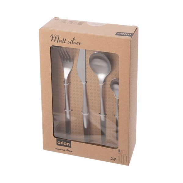 Antikoro príbor 24 ks v striebornej farbe – Orion-image-4
